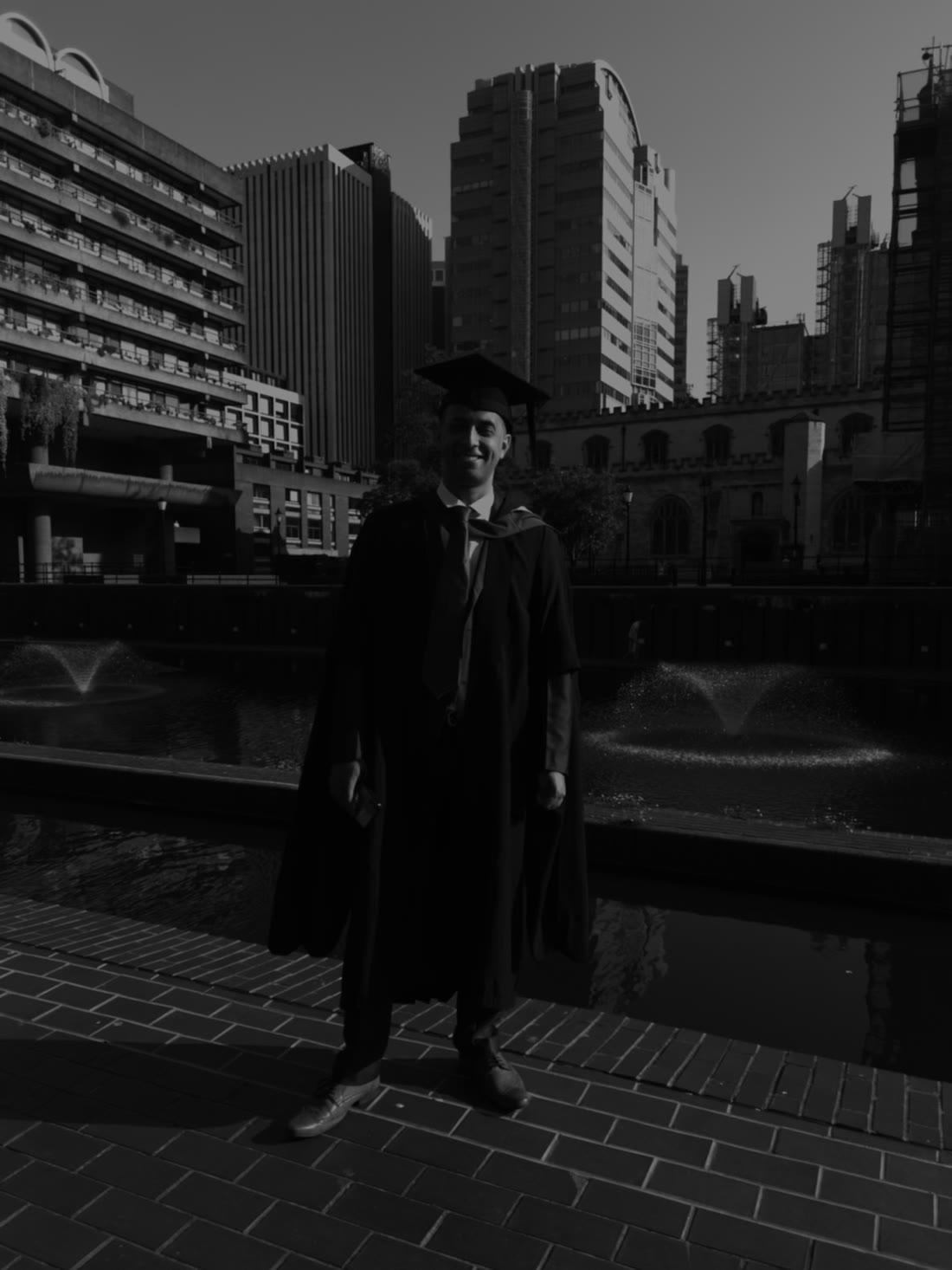 Varun Sharma on his MSc graduation day at the Barbican, London